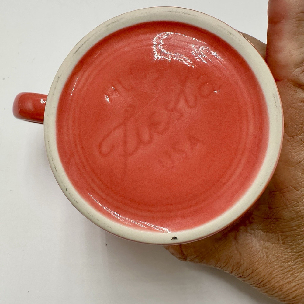 Fiesta Ware Coffee Cup Mug Homer Laughlin HLC O Ring Handle Scarlet Fiestaware - Picture 6 of 8